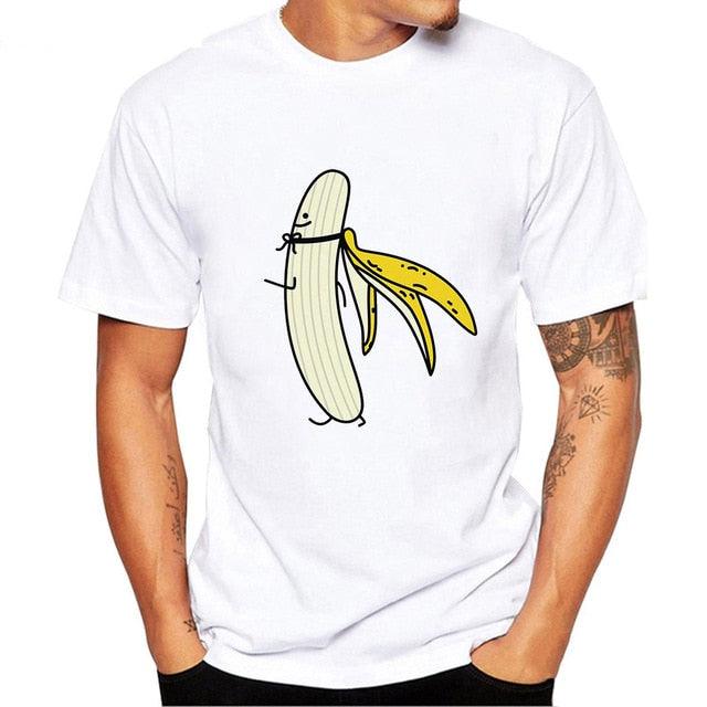 White Printed T-shirt "Naked Banana" - Item - BYTOODAY